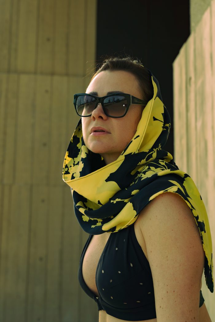 KM01 Scarf Floral Yellow / Black